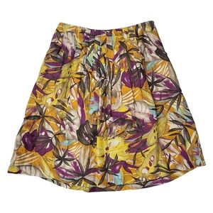 Lafayette 148 Skirt Lightweight Spring Flowy Linen Pleats Pockets Knee sz 14